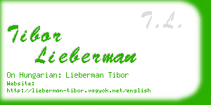 tibor lieberman business card